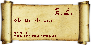 Róth Lúcia névjegykártya